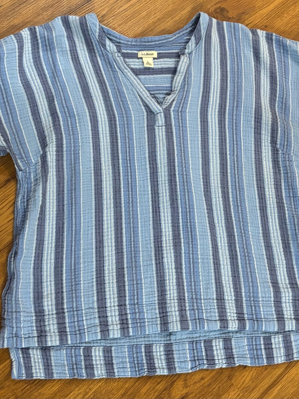 L.L. Bean Women’s Light and Dark Blue Striped Top